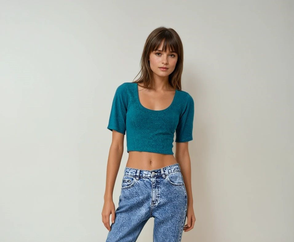Emerald Green Shimmer Lycra Blouse