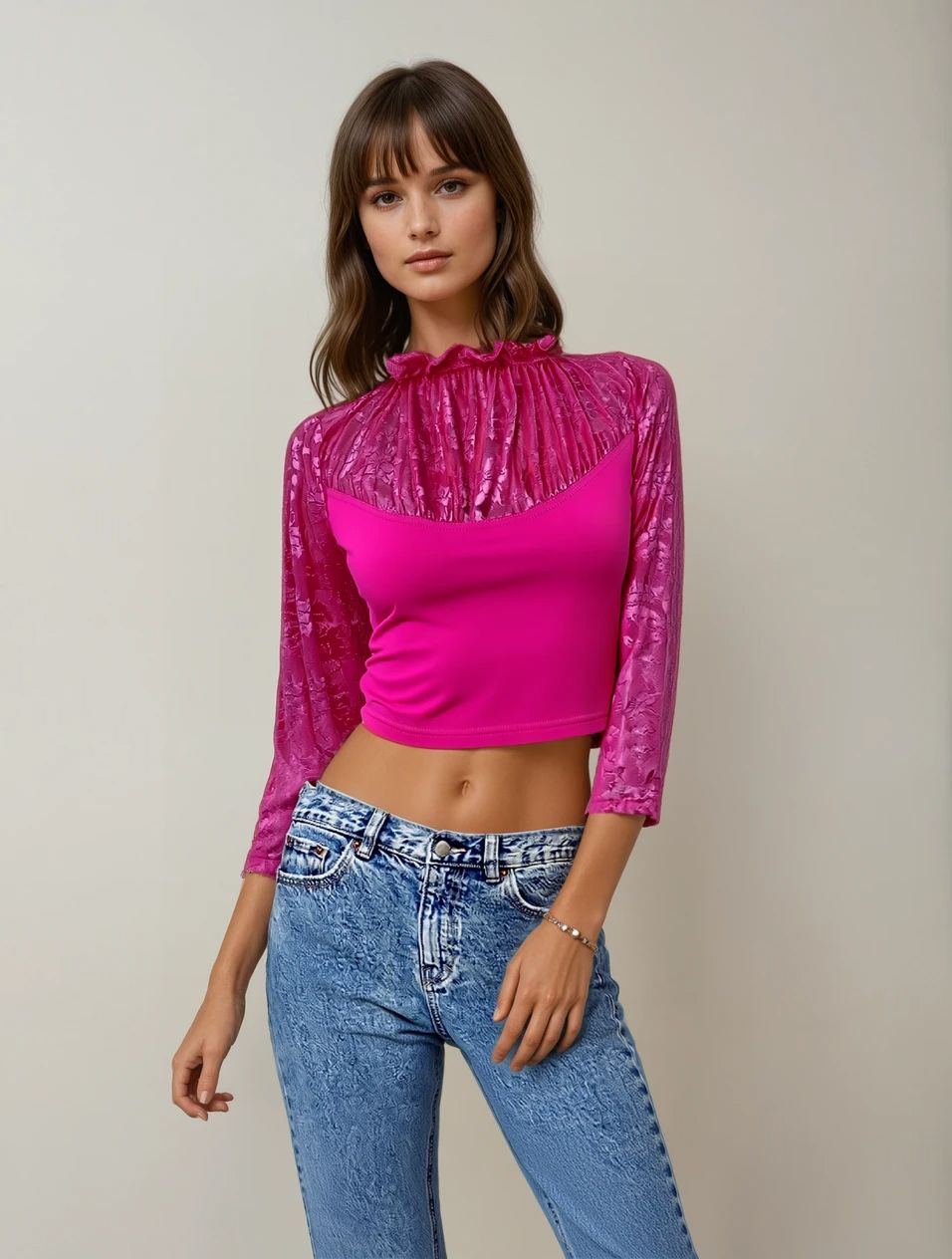 Dreamy Blush Pink Lycra Blouse