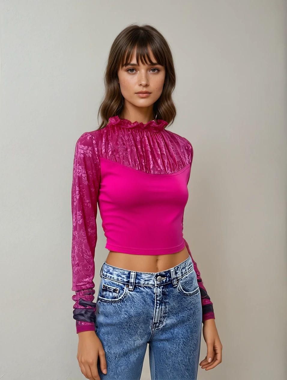 Dreamy Blush Pink Lycra Blouse