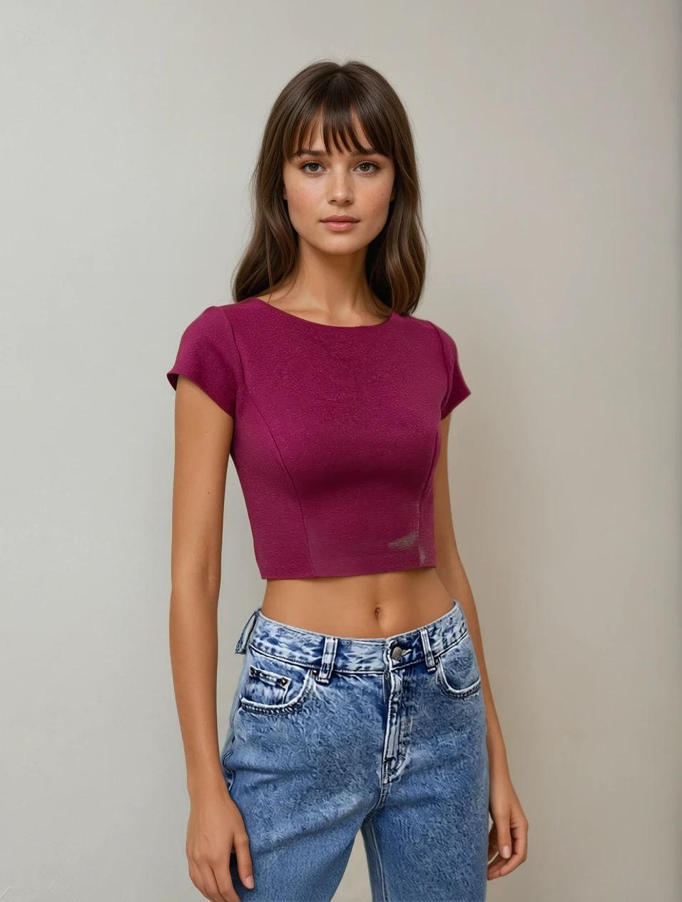 Mauve Shimmer Lycra Blouse
