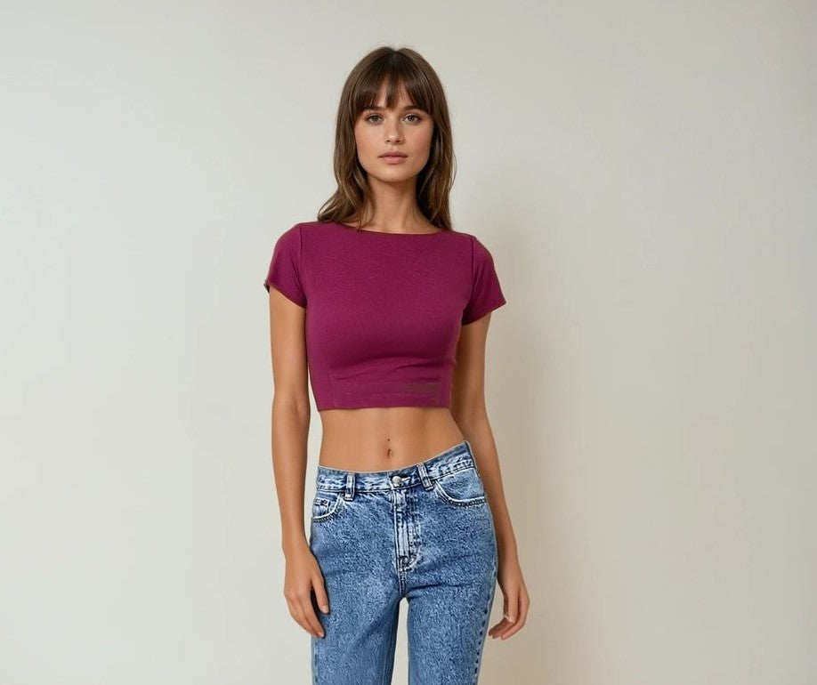 Mauve Shimmer Lycra Blouse