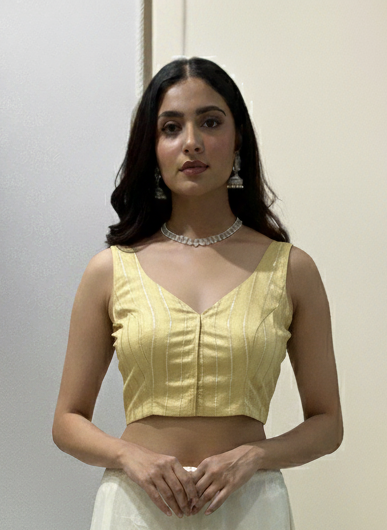 Gold Tissue Brocade Blouse