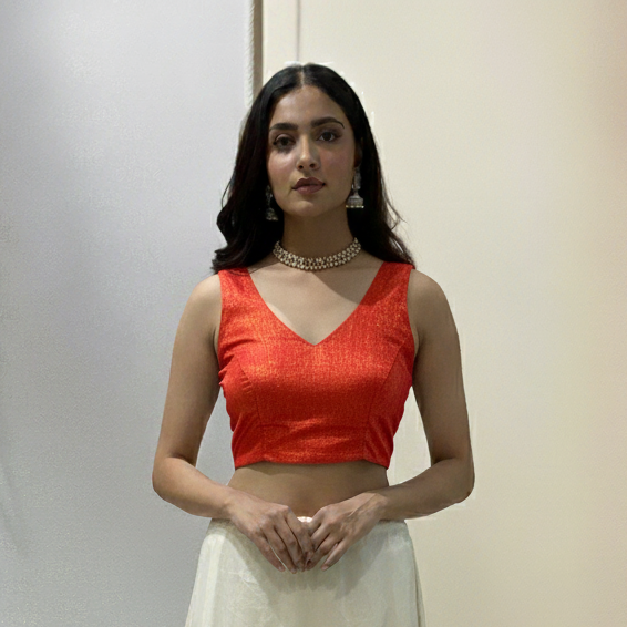 Rose Royale – Dark Pink Raw Silk Tissue Blouse