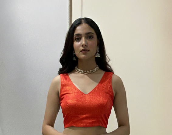 Rose Royale – Dark Pink Raw Silk Tissue Blouse for wedding and festive wear