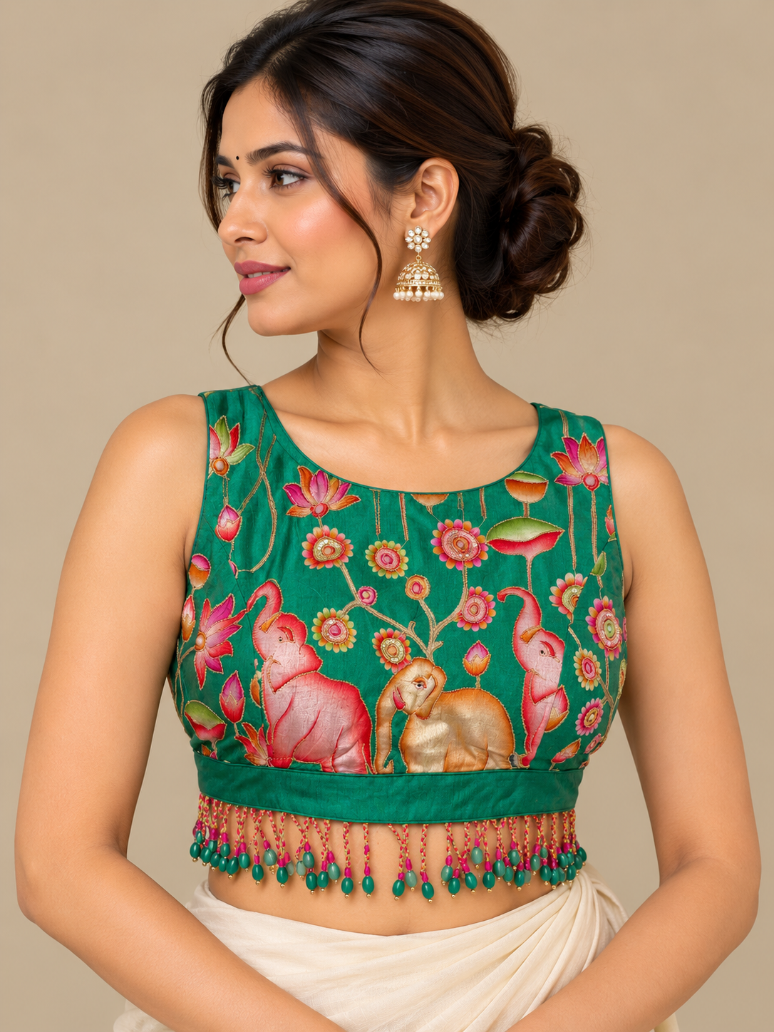 The Gaja Kamal Emerald Green Blouse
