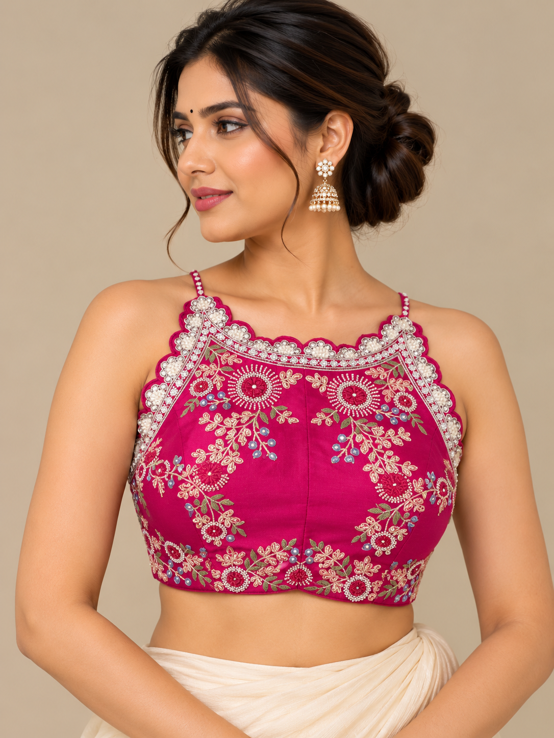 The Gulabi Gulnaar Halter Blouse