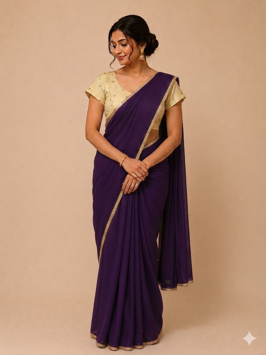 Red Modal Satin saree with Banaras Tissue Blouse