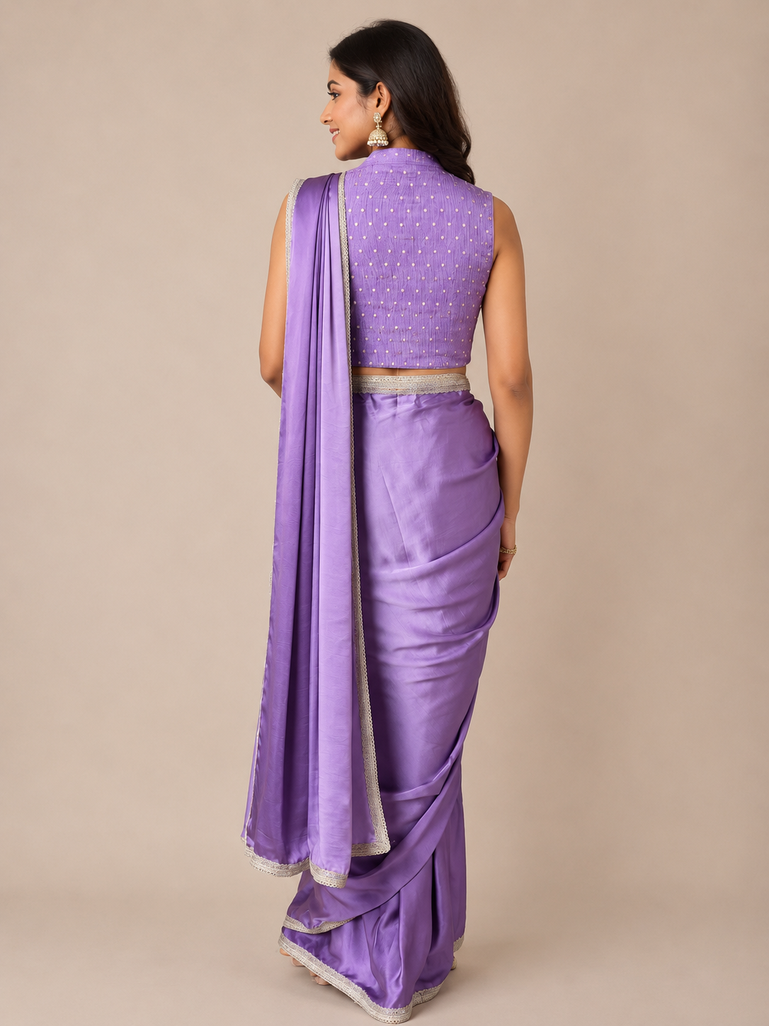Shaded Modal Satin saree with Banaras Tissue Blouse