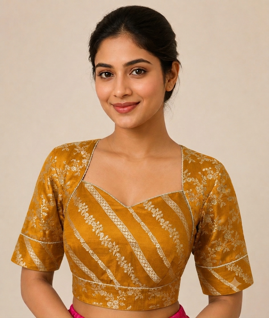 Maharani Style Brocade Blouse for festive and wedding wear