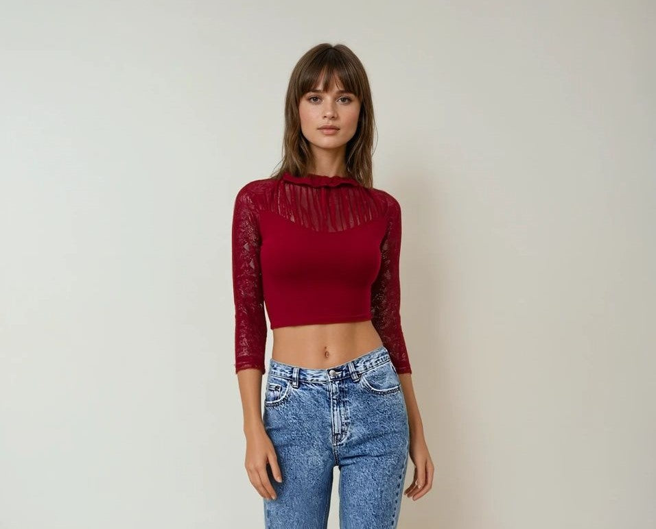 Maroon Lycra Blouse