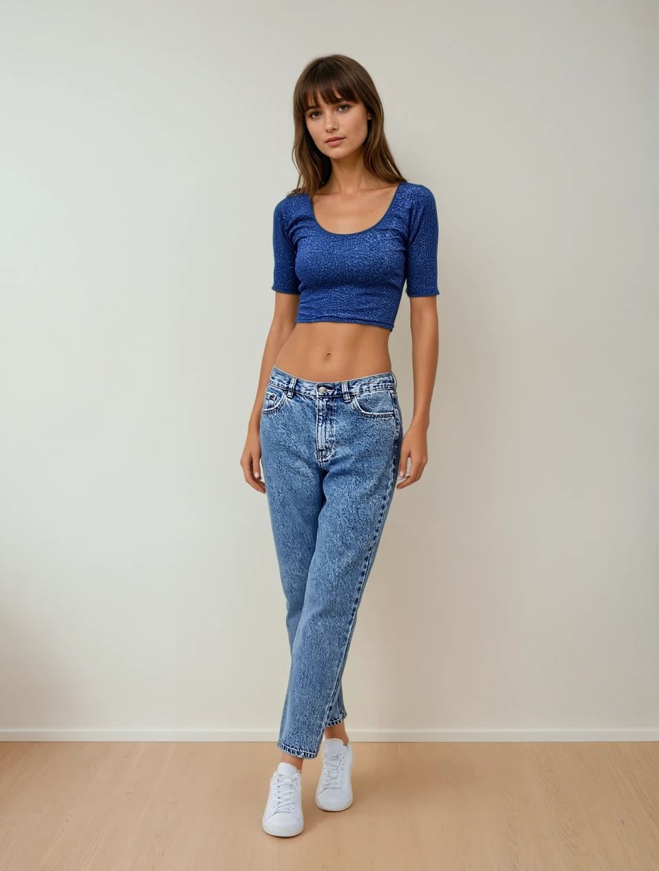 Blue Shimmer Lycra Blouse