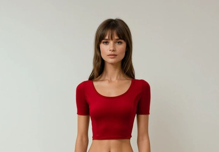 Maroon Shimmer Lycra Blouse