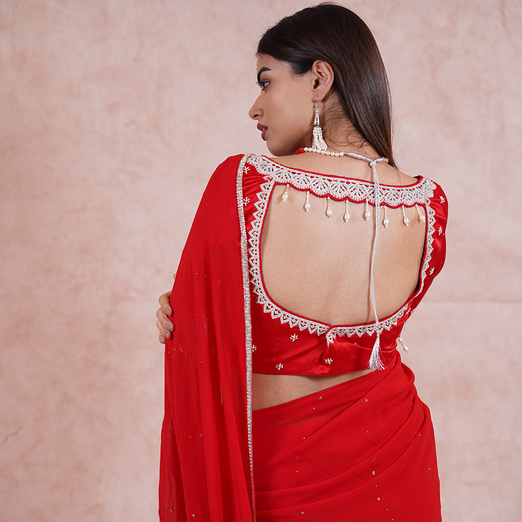 Red Georgette Saree