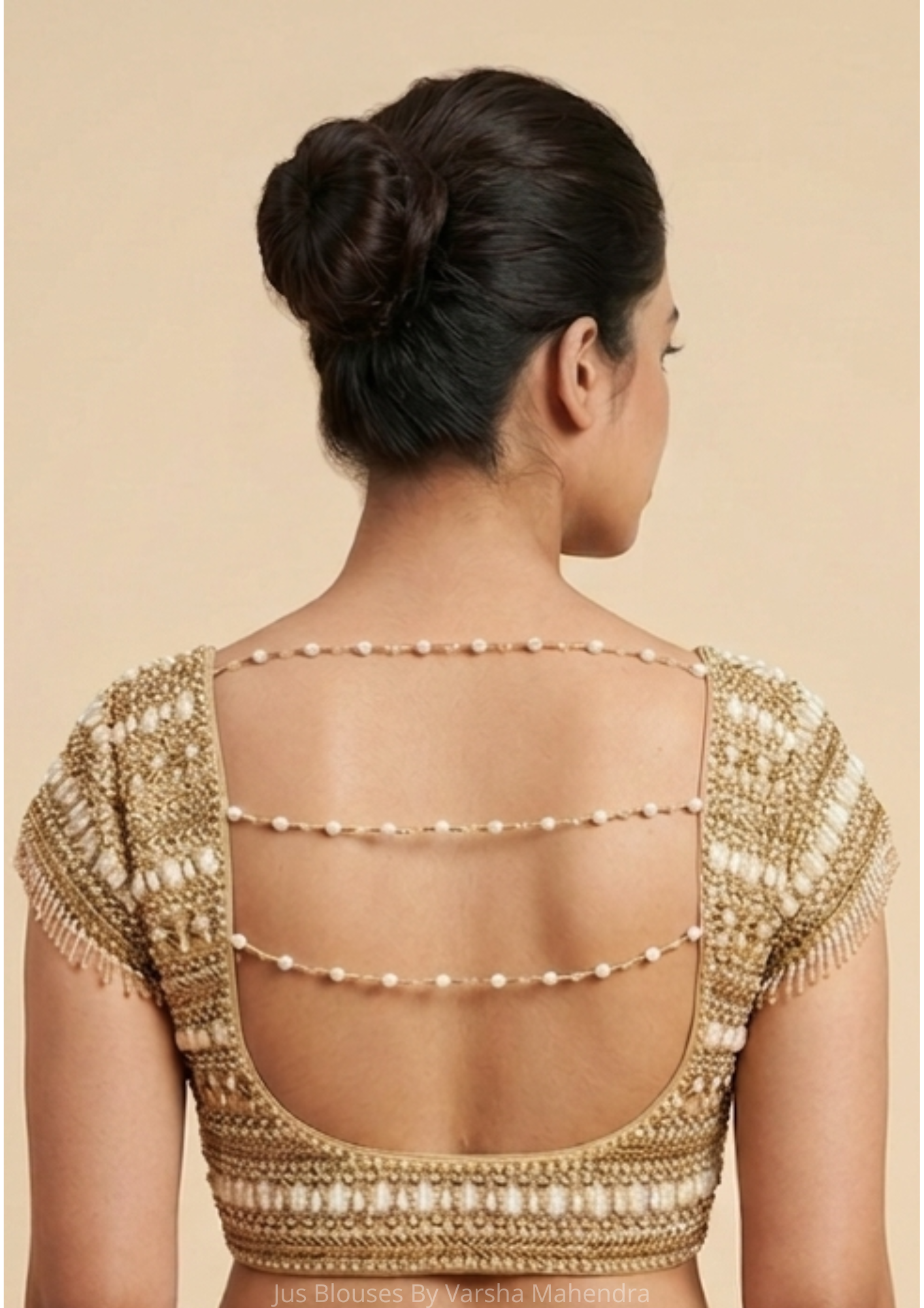 Gold Hand Embroidered Blouse for festive and wedding wear