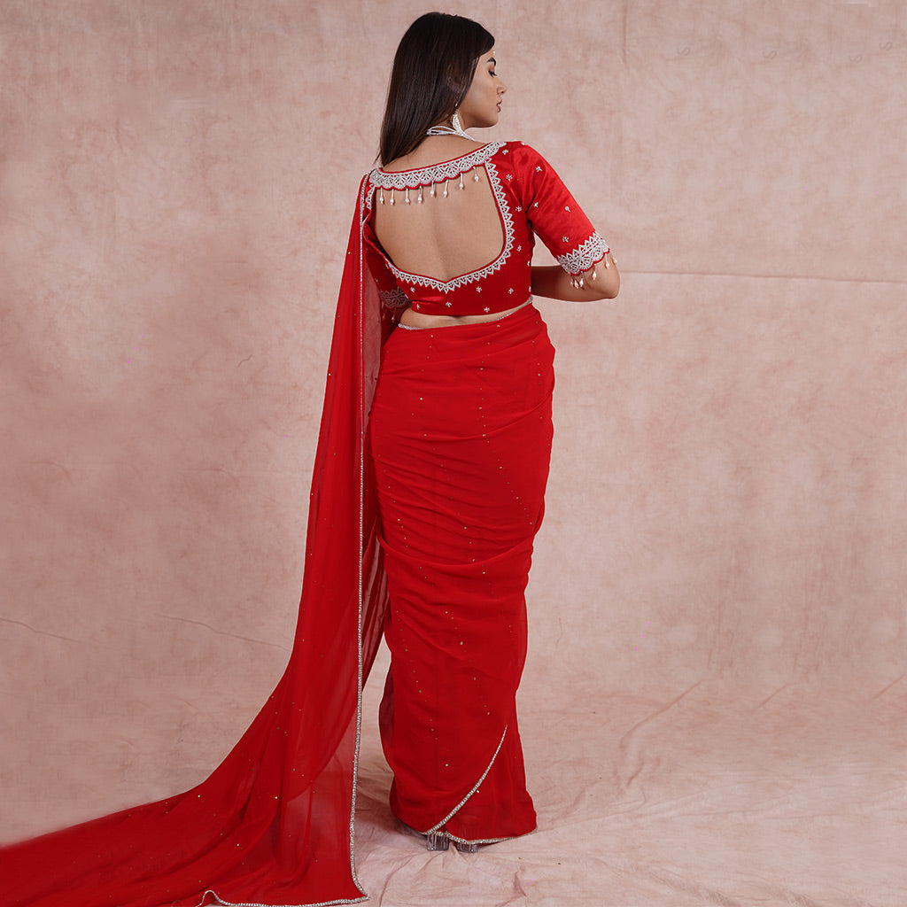 Red Georgette Saree