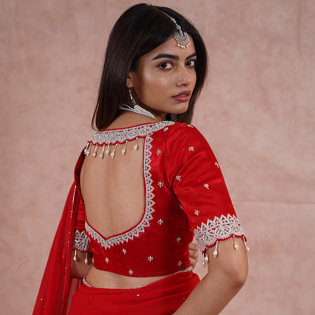 Red Georgette Saree