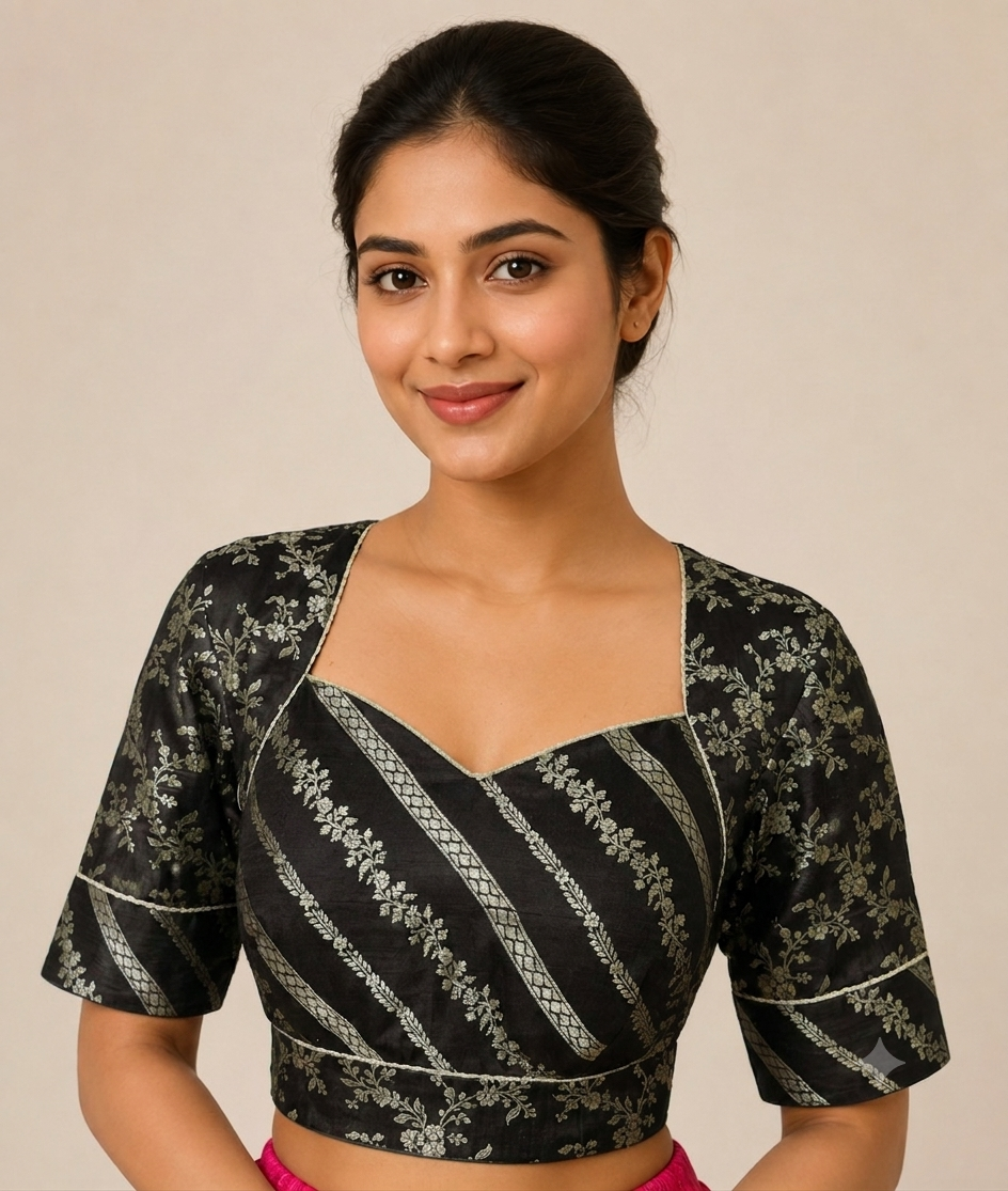 Maharani Style Brocade Blouse for festive and wedding wear