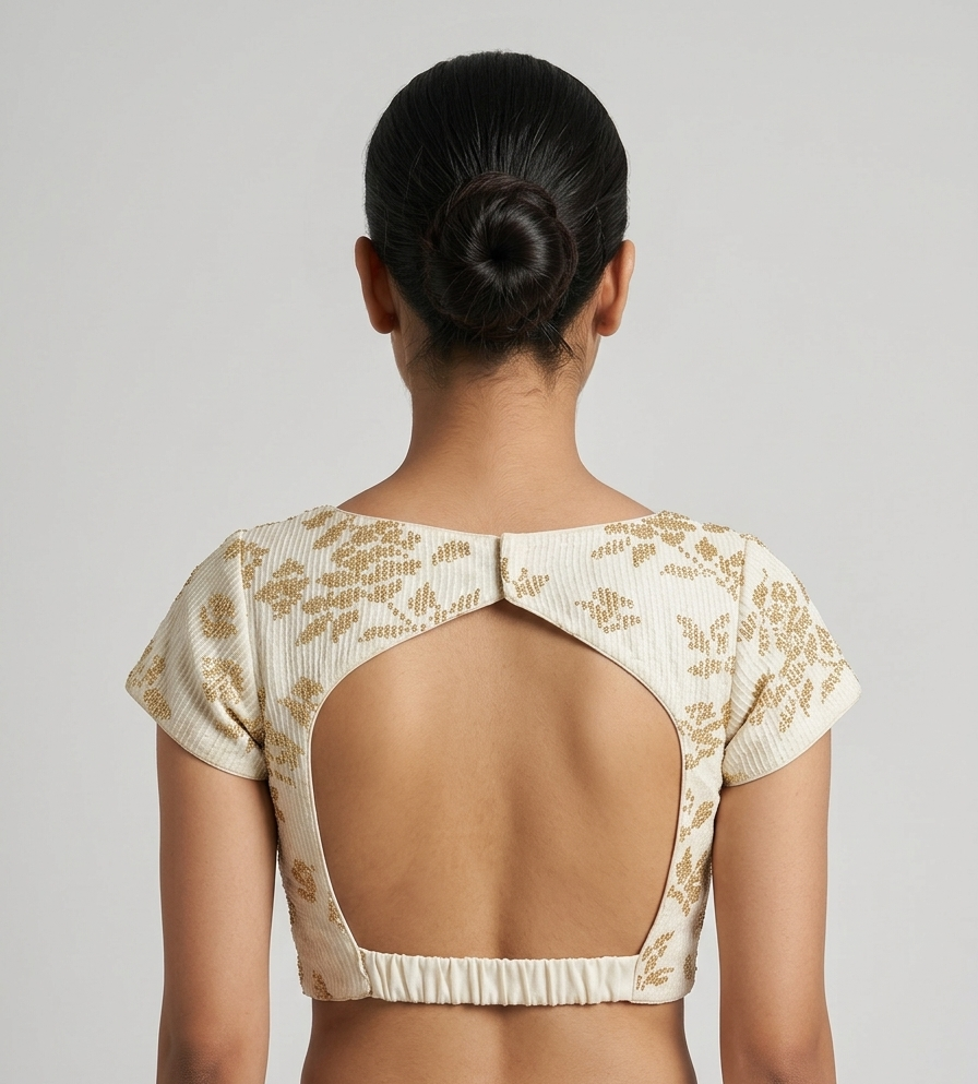 Cream Sequined blouse