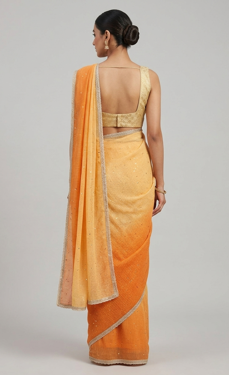 Shaded Kota saree with Tissue Blouse