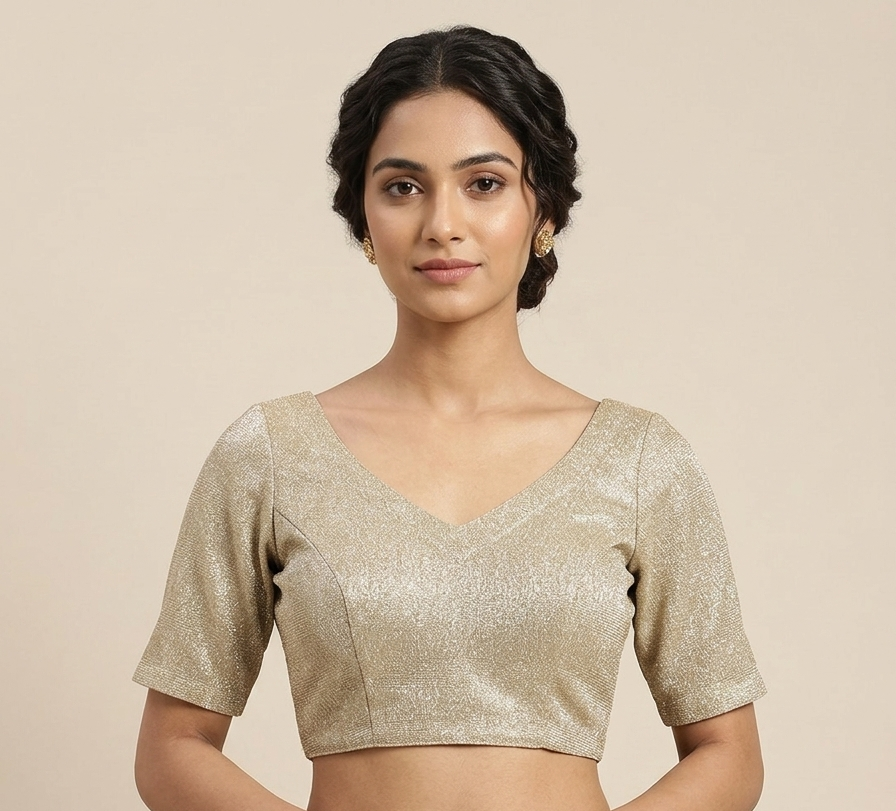 Gold Shimmer Lycra Blouse