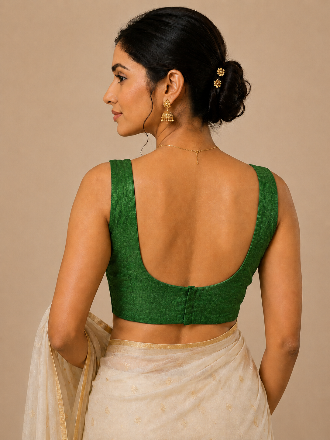 Plain Bangalore silk Blouse with Side Shirring