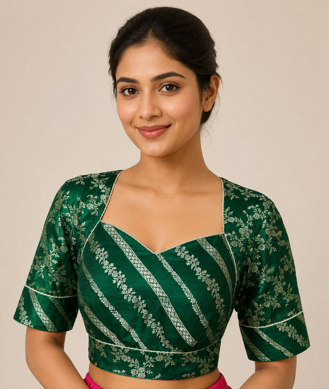 Maharani Style Brocade Blouse for festive and wedding wear