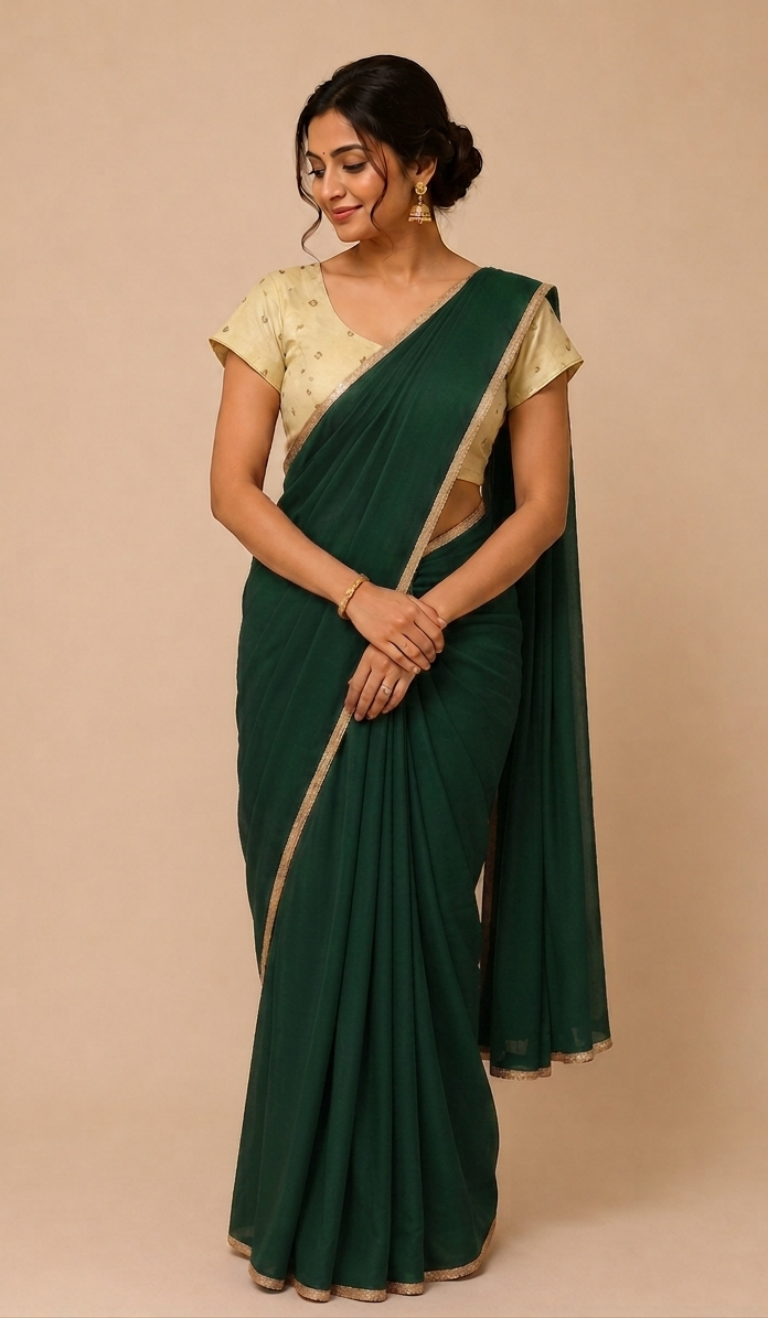 Red Modal Satin saree with Banaras Tissue Blouse