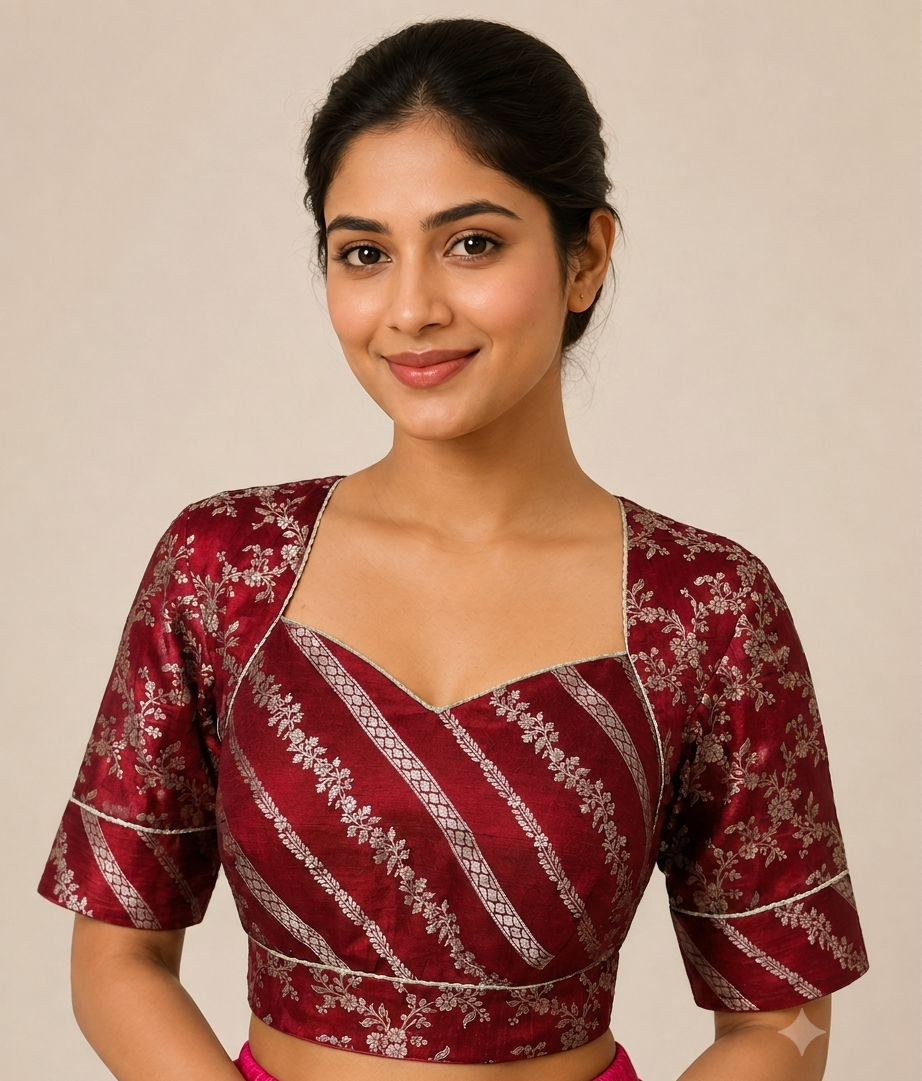 Maharani Style Brocade Blouse for festive and wedding wear