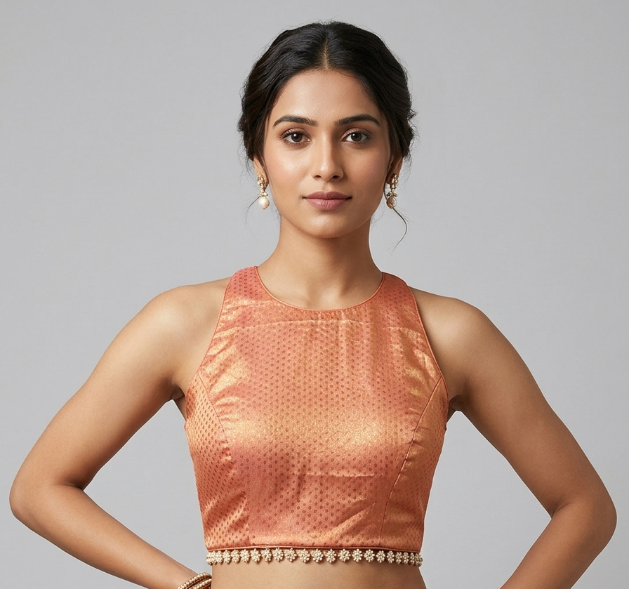 Pink Tissue Halter Neck blouse