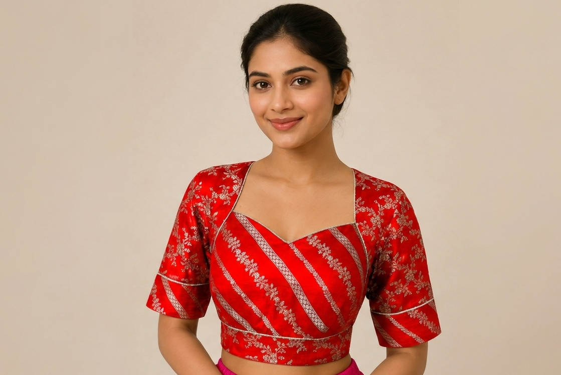 Maharani Style Brocade Blouse for festive and wedding wear