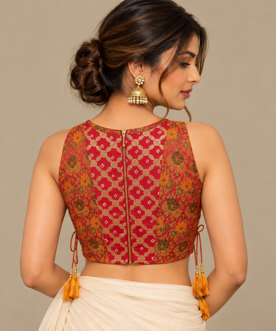Patchwork Sleeveless Blouse