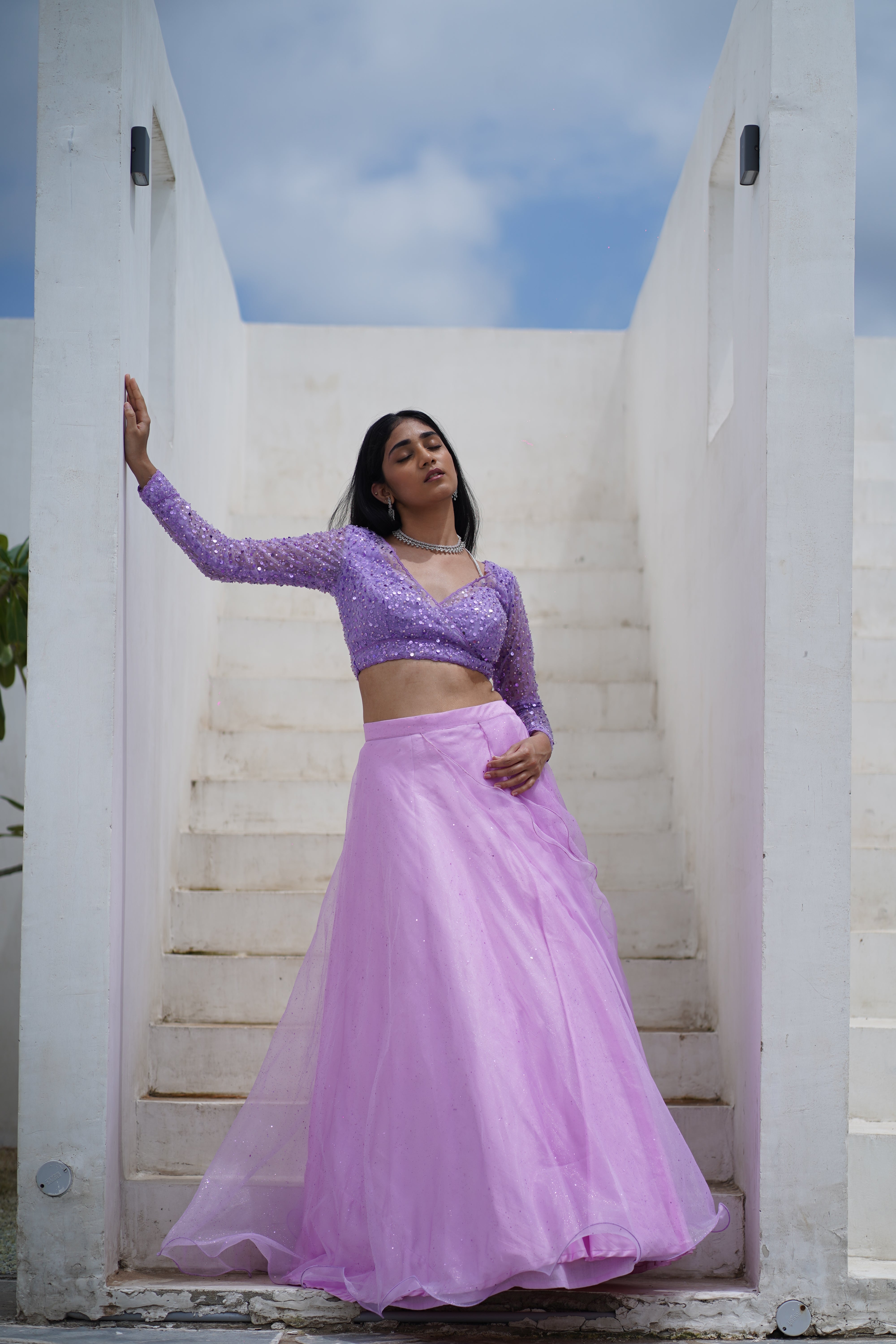 Lilac Skirt and Crop Top