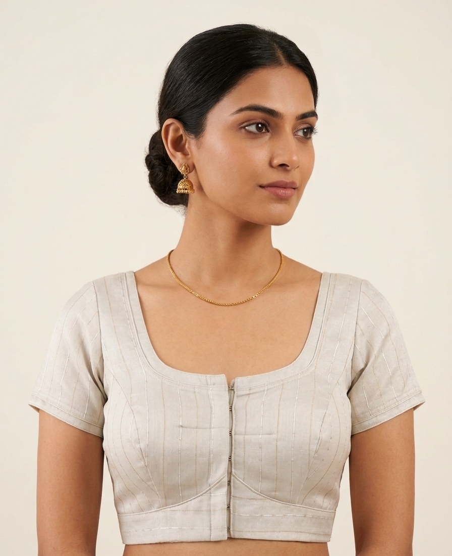 Silver Tissue Double Look Blouse