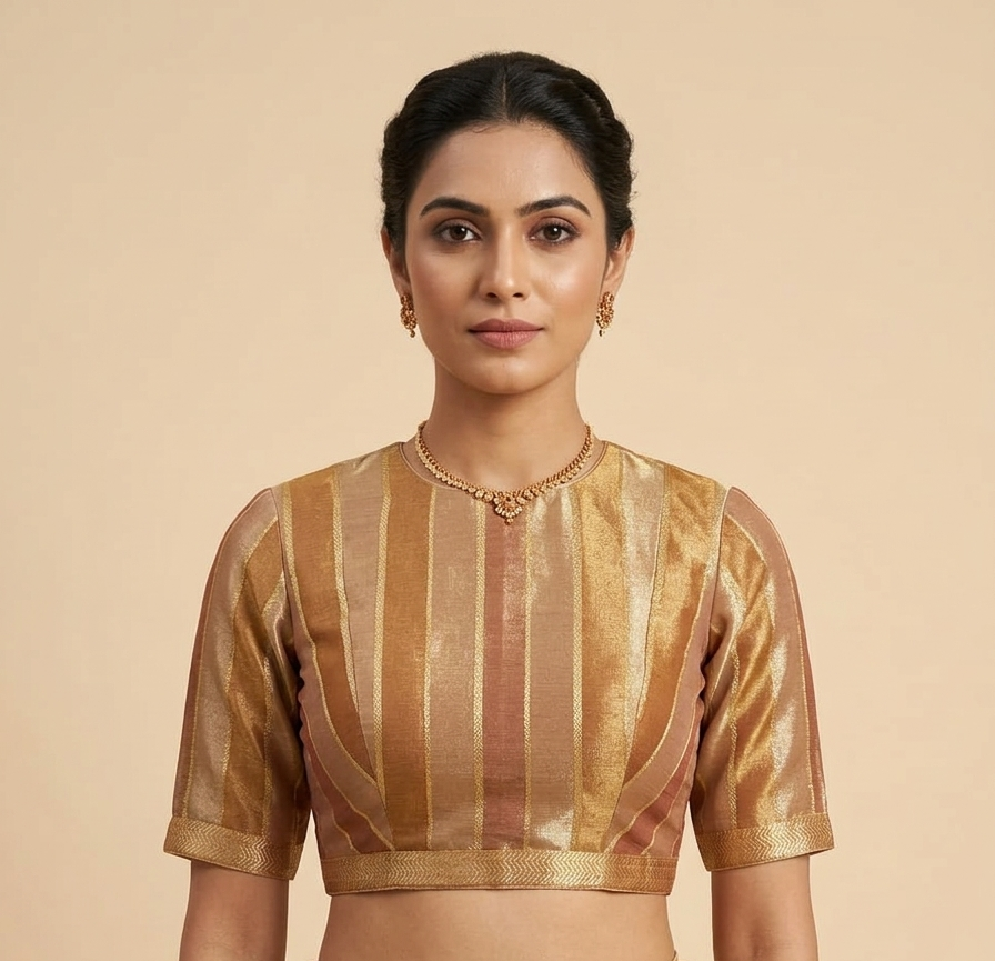 Multi-Coloured Striped Blouse with Border
