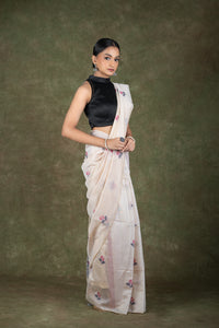 Beige Muga Silk Saree set for wedding and festive wear