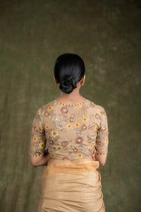 Beige Kalamkari Blouse for wedding and festive wear