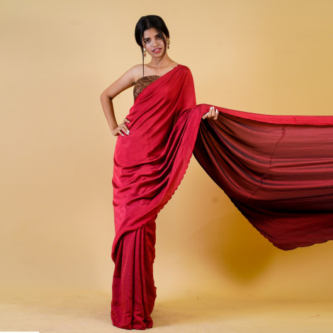 Maroon Two Sided Saree