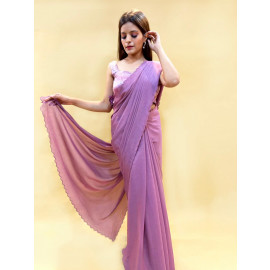 Pearly Purple Georgette Shimmer Saree
