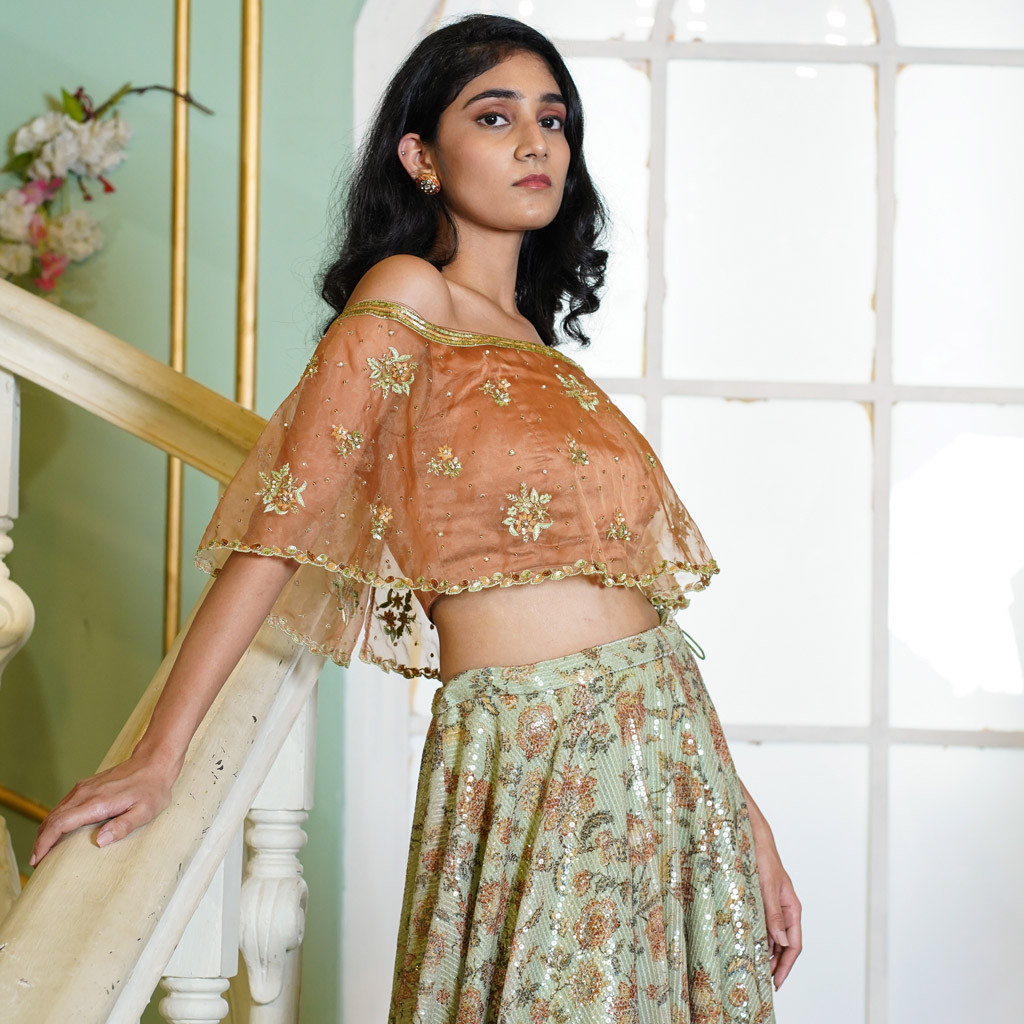 Green Kalamkari Lehenga | Lehengas And Cholis | Best handcrafted blouse ...
